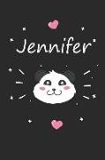 Jennifer: Ein Individuelles Panda Tage-/Notizbuch Mit Dem Namen Jennifer Und Ganzen 100 Linierten Seiten Im Tollen 6x9 Zoll Form