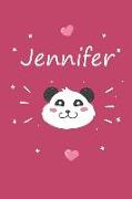 Jennifer: Ein Individuelles Panda Tage-/Notizbuch Mit Dem Namen Jennifer Und Ganzen 100 Linierten Seiten Im Tollen 6x9 Zoll Form