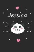 Jessica: Ein Individuelles Panda Tage-/Notizbuch Mit Dem Namen Jessica Und Ganzen 100 Linierten Seiten Im Tollen 6x9 Zoll Forma