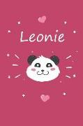 Leonie: Ein Individuelles Panda Tage-/Notizbuch Mit Dem Namen Leonie Und Ganzen 100 Linierten Seiten Im Tollen 6x9 Zoll Format