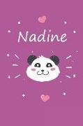 Nadine: Ein Individuelles Panda Tage-/Notizbuch Mit Dem Namen Nadine Und Ganzen 100 Linierten Seiten Im Tollen 6x9 Zoll Format