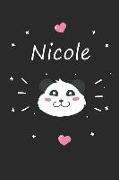Nicole: Ein Individuelles Panda Tage-/Notizbuch Mit Dem Namen Nicole Und Ganzen 100 Linierten Seiten Im Tollen 6x9 Zoll Format