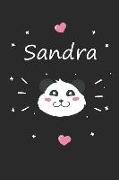 Sandra: Ein Individuelles Panda Tage-/Notizbuch Mit Dem Namen Sandra Und Ganzen 100 Linierten Seiten Im Tollen 6x9 Zoll Format