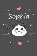 Sophia: Ein Individuelles Panda Tage-/Notizbuch Mit Dem Namen Sophia Und Ganzen 100 Linierten Seiten Im Tollen 6x9 Zoll Format
