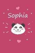 Sophia: Ein Individuelles Panda Tage-/Notizbuch Mit Dem Namen Sophia Und Ganzen 100 Linierten Seiten Im Tollen 6x9 Zoll Format