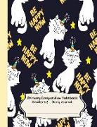 Primary Composition Notebook: Love Cat and Cute Unicorn Primary Composition Notebook Grades K-2 Story Journal: Picture Space and Dashed Midline Kind