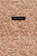 Journal: Luxury Rose Gold Notebook: 120-Page Lined - Sparkly Glitter Effect