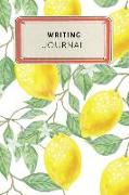 Writing Journal: Cute Yellow Lemon Tropical Dotted Grid Bullet Journal Notebook - 100 Pages 6 X 9 Inches Log Book