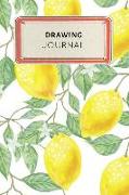 Drawing Journal: Cute Yellow Lemon Tropical Dotted Grid Bullet Journal Notebook - 100 Pages 6 X 9 Inches Log Book