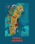 Travel Journal: Map of Sweden. Kid's Travel Journal. Simple, Fun Holiday Activity Diary and Scrapbook to Write, Draw and Stick-In. (Sc