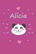 Alicia: Ein Personalisiertes Panda Tage-/Notizbuch Mit Dem Namen Alicia Und Ganzen 100 Linierten Seiten Im Tollen 6x9 Zoll For