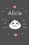 Alicia: Ein Personalisiertes Panda Tage-/Notizbuch Mit Dem Namen Alicia Und Ganzen 100 Linierten Seiten Im Tollen 6x9 Zoll For