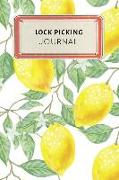 Lock Picking Journal: Cute Yellow Lemon Tropical Dotted Grid Bullet Journal Notebook - 100 Pages 6 X 9 Inches Log Book