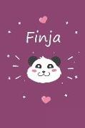 Finja: Ein Personalisiertes Panda Tage-/Notizbuch Mit Dem Namen Finja Und Ganzen 100 Linierten Seiten Im Tollen 6x9 Zoll Form