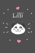 LILLI: Ein Personalisiertes Panda Tage-/Notizbuch Mit Dem Namen LILLI Und Ganzen 100 Linierten Seiten Im Tollen 6x9 Zoll Form