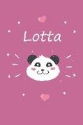 Lotta: Ein Personalisiertes Panda Tage-/Notizbuch Mit Dem Namen Lotta Und Ganzen 100 Linierten Seiten Im Tollen 6x9 Zoll Form
