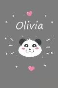 Olivia: Ein Personalisiertes Panda Tage-/Notizbuch Mit Dem Namen Olivia Und Ganzen 100 Linierten Seiten Im Tollen 6x9 Zoll For