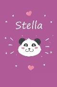 Stella: Ein Personalisiertes Panda Tage-/Notizbuch Mit Dem Namen Stella Und Ganzen 100 Linierten Seiten Im Tollen 6x9 Zoll For