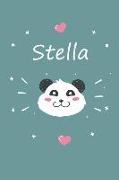 Stella: Ein Personalisiertes Panda Tage-/Notizbuch Mit Dem Namen Stella Und Ganzen 100 Linierten Seiten Im Tollen 6x9 Zoll For