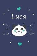 Luca: Ein Personalisiertes Panda Tage-/Notizbuch Mit Dem Namen Luca Und Ganzen 100 Linierten Seiten Im Tollen 6x9 Zoll Forma