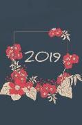 2019: Floral Pattern 2019 Planner 6x 9 Calendar Journal Organizer Notebook Schedule Gift for Women, Girls, Teachers and Stud