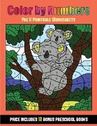 Pre K Printable Worksheets (Color By Number - Animals): 36 Color By Number - animal activity sheets designed to develop pen control and number skills
