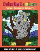 Printable Kindergarten Worksheets (Color By Number - Animals): 36 Color By Number - animal activity sheets designed to develop pen control and number