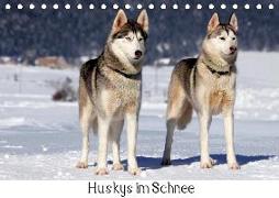 Huskys im Schnee (Tischkalender 2020 DIN A5 quer)