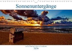 Sonnenuntergänge, an der Nordseeküste vor Cuxhaven (Wandkalender 2020 DIN A4 quer)