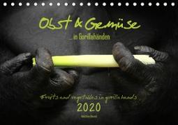 OBST & GEMÜSE in Gorillahänden (Tischkalender 2020 DIN A5 quer)