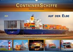 Containerschiffe auf der Elbe (Wandkalender 2020 DIN A2 quer)