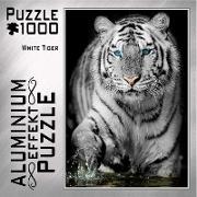 Aluminium Effekt Puzzle Motiv: White Tiger 1.000 Teile