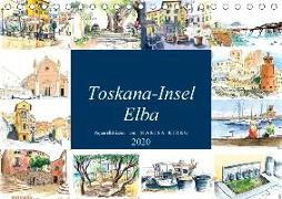 Toskana-Insel Elba - Aquarellskizzen (Tischkalender 2020 DIN A5 quer)