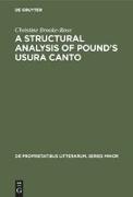 A Structural Analysis of Pound¿s Usura Canto