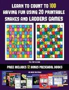 Pre K Math Lesson (Learn to count to 100 having fun using 20 printable snakes and ladders games): A full-color workbook with 20 printable snakes and l