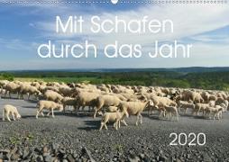Mit Schafen durch das Jahr (Wandkalender 2020 DIN A2 quer)