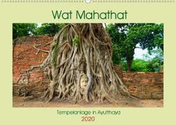 Wat Mahathat - Tempelanlage in Ayutthaya (Wandkalender 2020 DIN A2 quer)