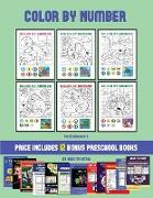 Pre K Worksheets (Color by Number): 20 printable color by number worksheets for preschool/kindergarten children. The price of this book includes 12 pr