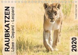 Raubkatzen - Löwe, Gepard, Leopard (Tischkalender 2020 DIN A5 quer)