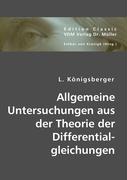 Allgemeine Untersuchungen aus der Theorie der Differentialgleichungen