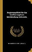 Regierungsblatt für das Großherzogthum Mecklenburg-Schwerin