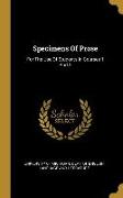Specimens Of Prose: For The Use Of Students In Courses 1 And 2