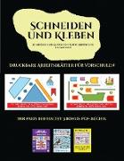 Druckbare Arbeitsblätter für Vorschulen (Schneiden und Kleben von Autos, Booten und Flugzeugen): Ein tolles Geschenk für Kinder, das viel Spaß macht