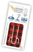 Flexistand (Red Tartan | Schottenkaro) | flexibler Handyaufsteller | für alle Handys und Mini-Tablets | superflach | stufenlos verstellbar | hochkant und quer | passt in jede Hosentasche