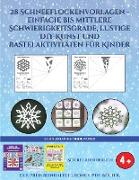 Schneeflocke ohne Papier (28 Schneeflockenvorlagen - einfache bis mittlere Schwierigkeitsgrade, lustige DIY-Kunst und Bastelaktivitäten für Kinder): K