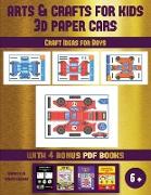 Craft Ideas for Boys (Arts and Crafts for kids - 3D Paper Cars): A great DIY paper craft gift for kids that offers hours of fun