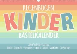 Regenbogen Kinder Bastelkalender - Zum Selbstgestalten - DIY Kreativ-Kalender (Wandkalender 2020 DIN A3 quer)