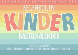 Regenbogen Kinder Bastelkalender - Zum Selbstgestalten - DIY Kreativ-Kalender (Tischkalender 2020 DIN A5 quer)