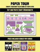 Cut and Paste Craft Worksheets (Paper Town - Create Your Own Town Using 20 Templates): 20 full-color kindergarten cut and paste activity sheets design
