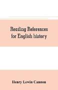 Reading references for English history